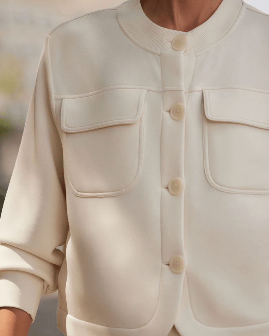 Varley Hartwell Button Through Sweat - VARLEY - Luxe Leopard