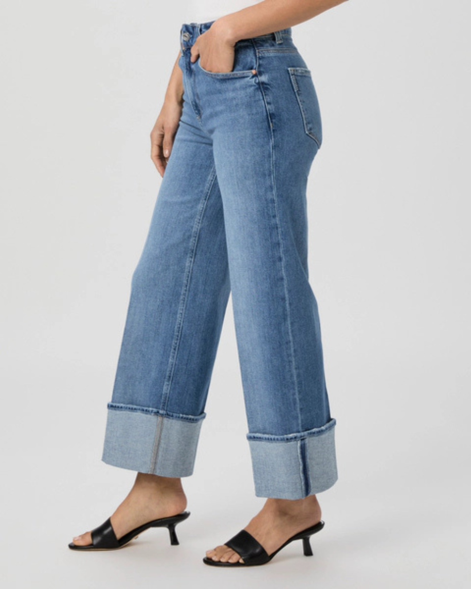 Paige Sasha Wide Cuff Jean - Poet