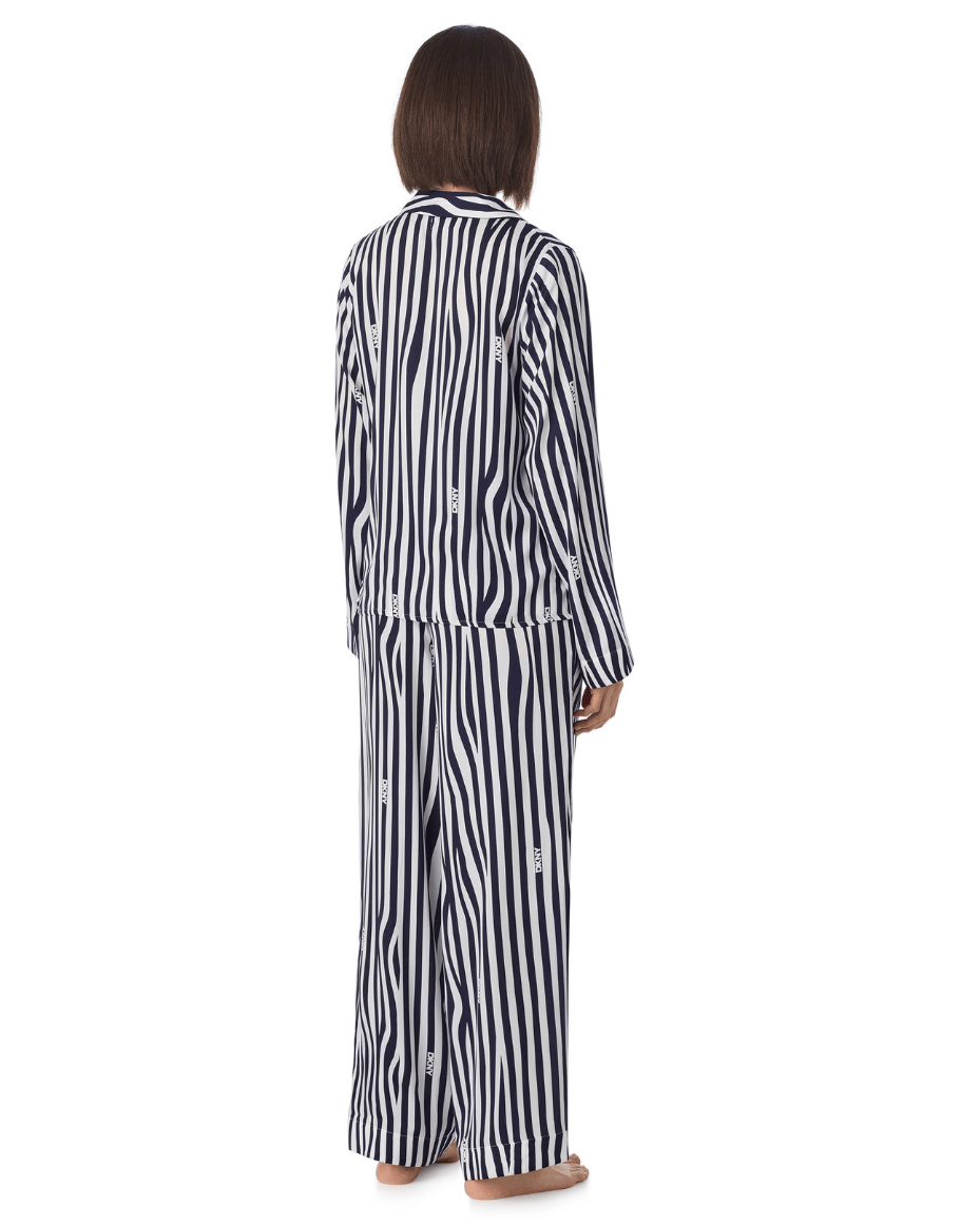 DKNY Long Sleeved Notch Top & Pant Sleep Set - Luxe Leopard