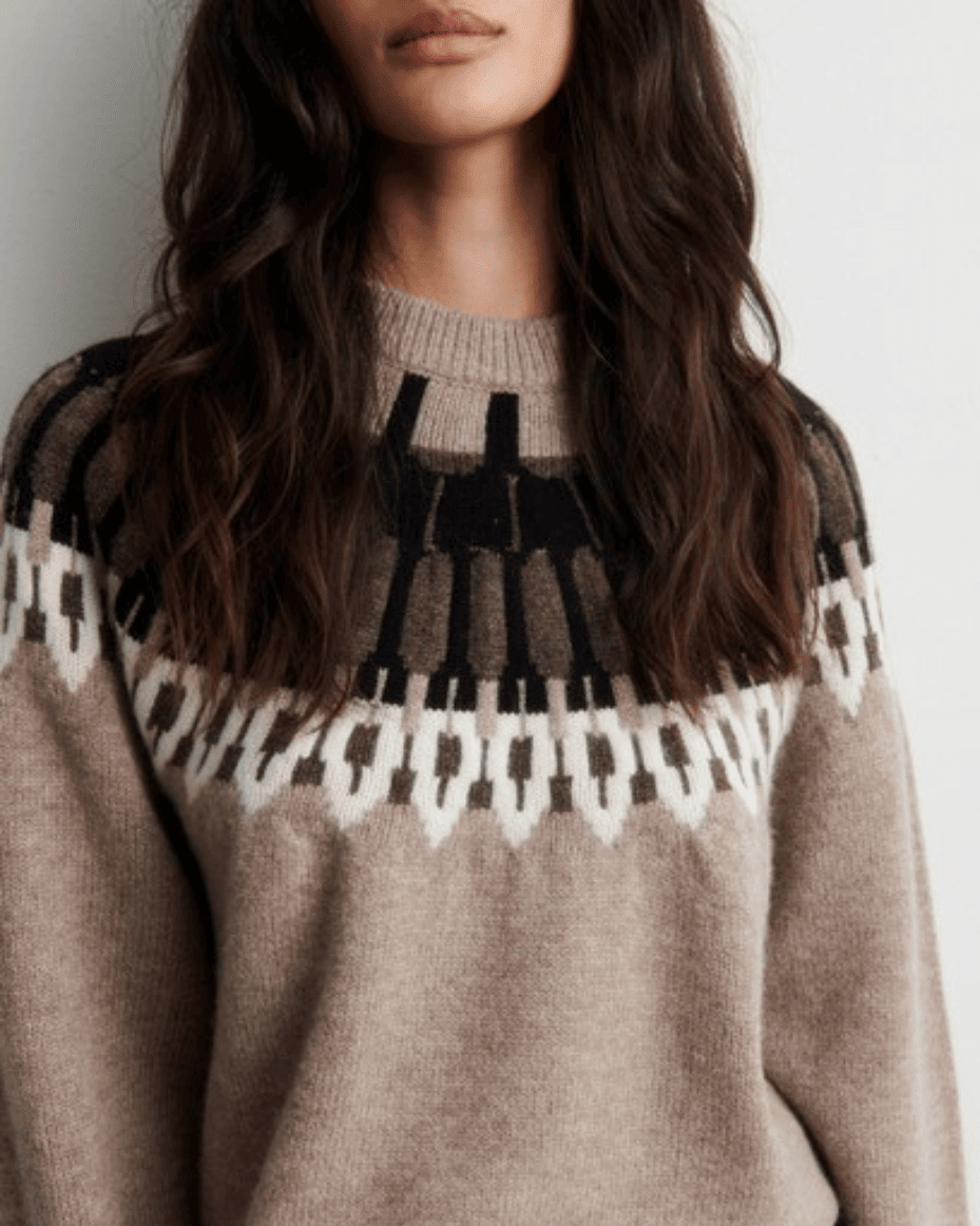 Second Female Arlo Knit O-Neck - SECOND FEMALE - Luxe Leopard