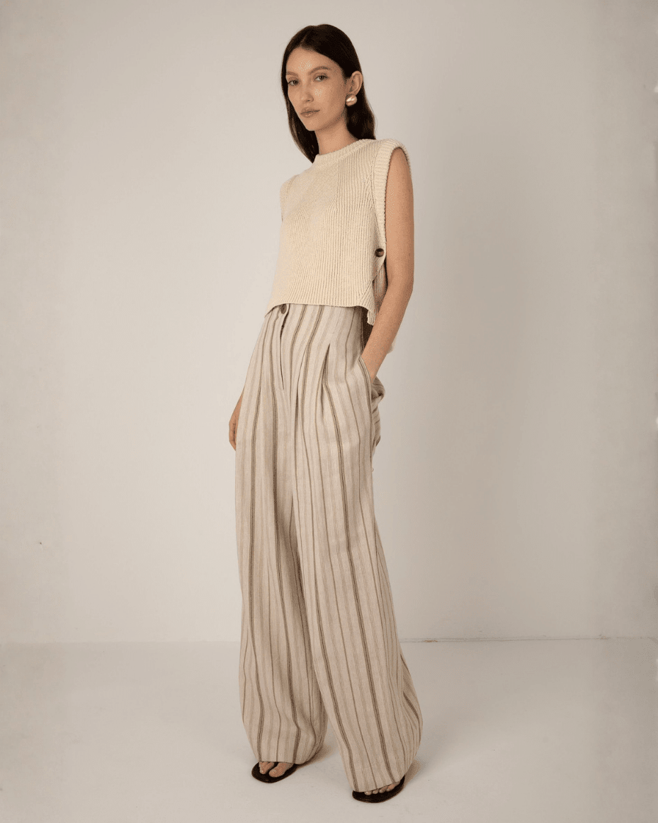 Vivere Nellie Stripe Trouser - VIVERE - Luxe Leopard