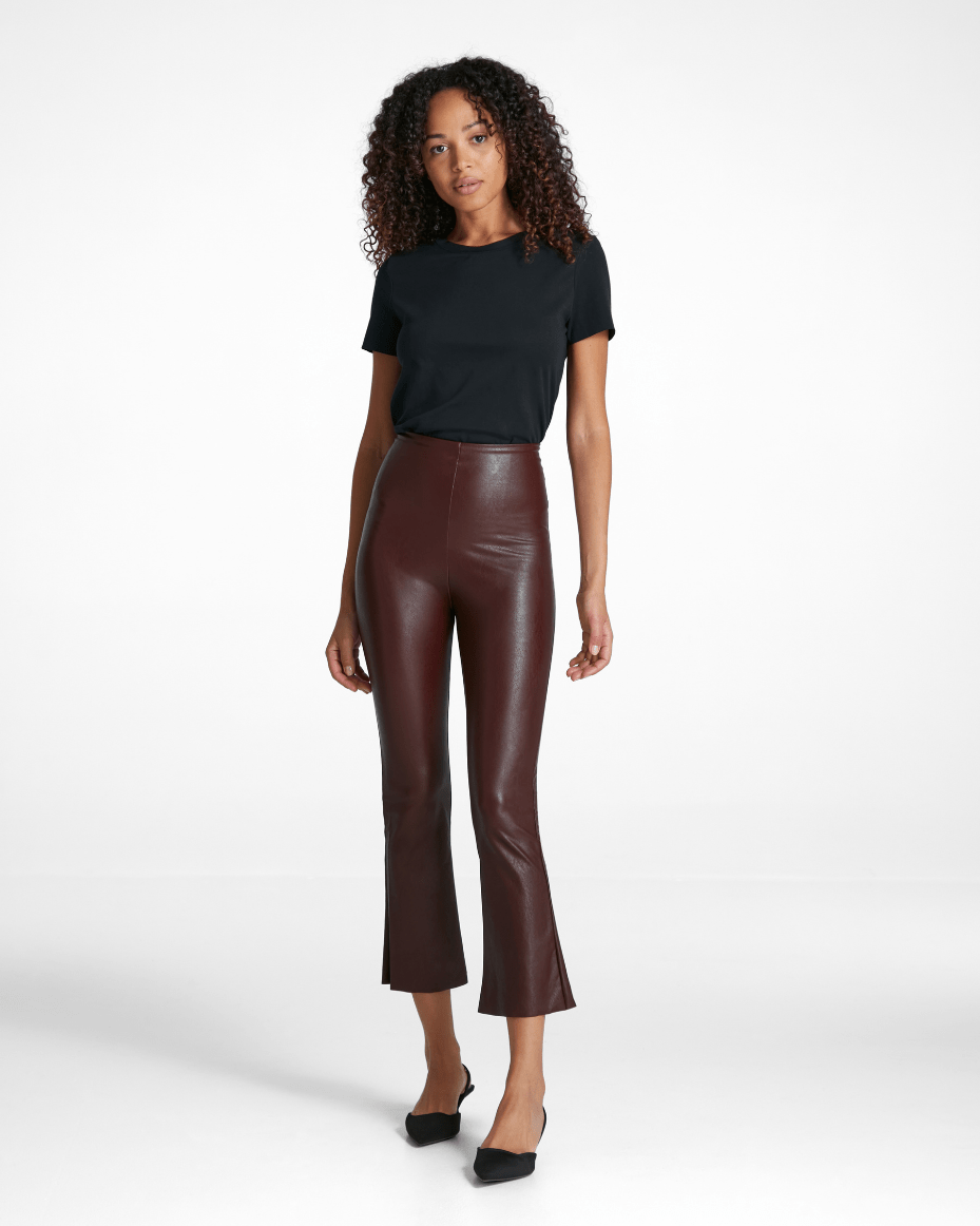 Commando Faux Leather Cropped Flare - COMMANDO - Luxe Leopard