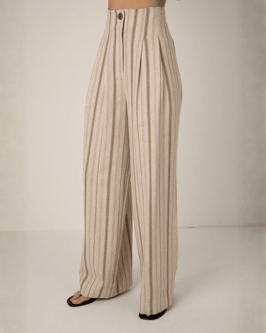 Vivere Nellie Stripe Trouser - VIVERE - Luxe Leopard