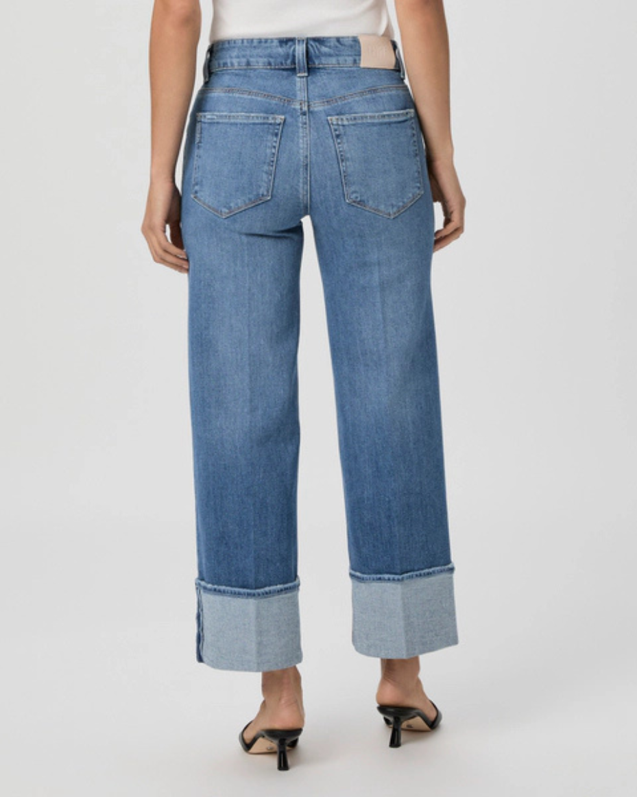 Paige Sasha Wide Cuff Jean - Poet