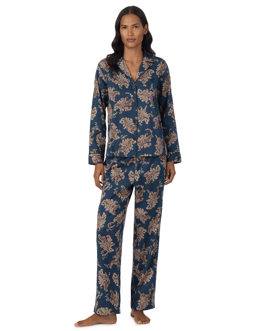 Lauren Ralph Lauren Long Sleeved Notch Collar Pant Pj Set