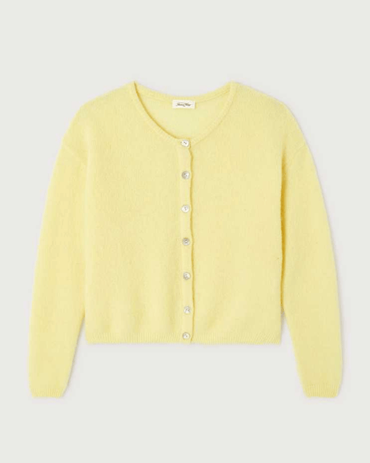 American Vintage Vitow Cardigan Lemon Melange - AMERICAN VINTAGE - Luxe Leopard