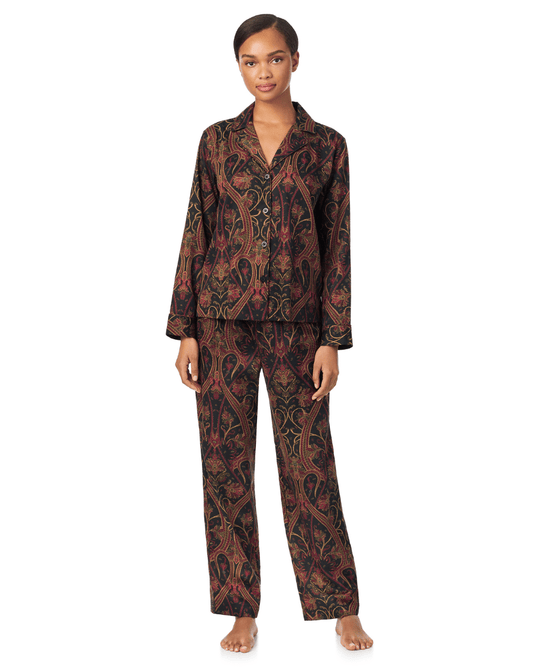 Ralph Lauren Long Sleeve Notch Collar Long Pant PJ Set - RALPH LAUREN - Luxe Leopard