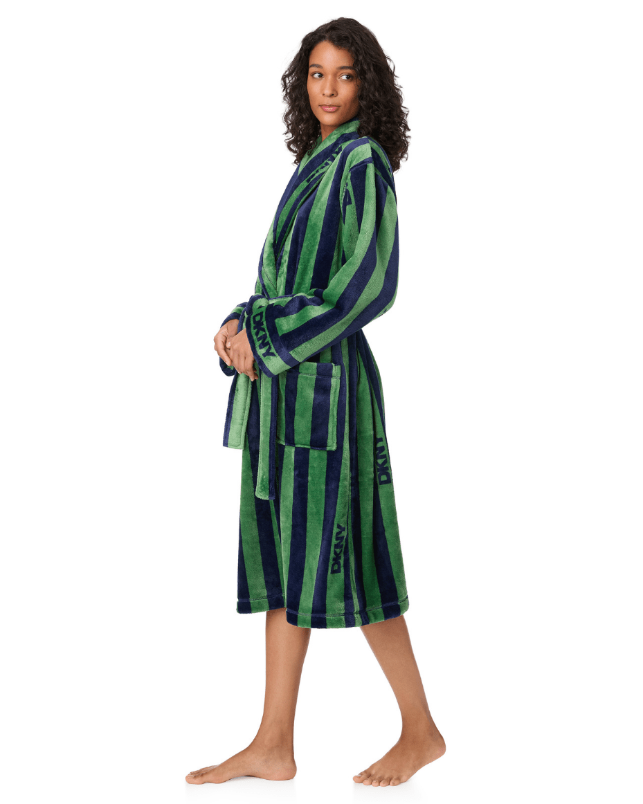 DKNY Long Sleeve Long Robe - DKNY - Luxe Leopard