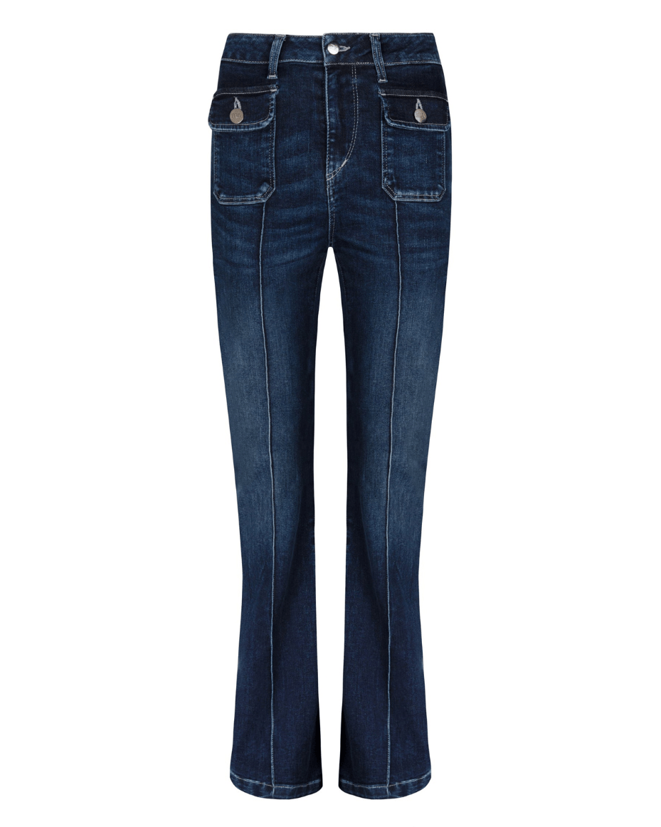 Donna Ida Hope The High Top Patch Pocket Bootcut in Moody Blues