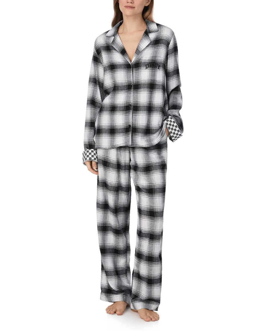 DKNY Long Sleeve Notch Collar Top & Pant Set - DKNY - Luxe Leopard