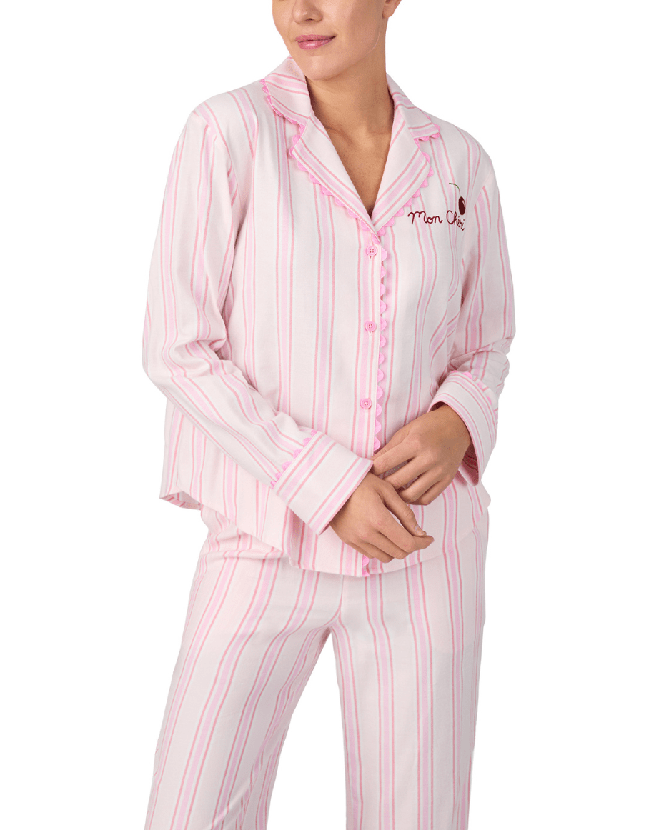 Kate Spade Long Sleeve Notch Collar Pj Set