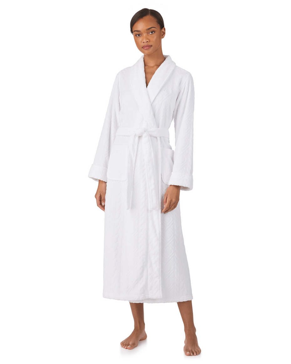 Ralph Lauren Long Sleeve Shawl Collar Long Robe - RALPH LAUREN - Luxe Leopard