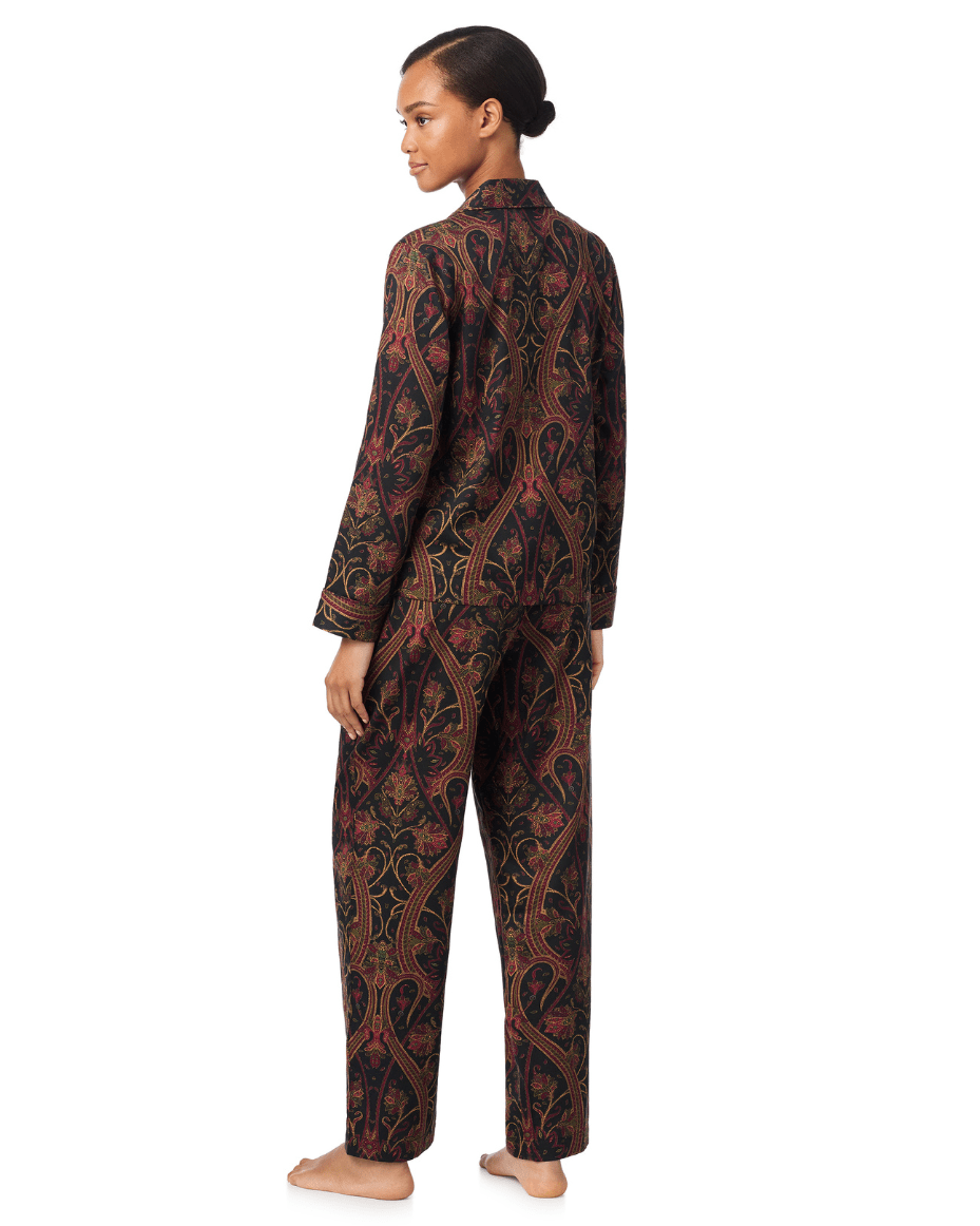 Ralph Lauren Long Sleeve Notch Collar Long Pant PJ Set - RALPH LAUREN - Luxe Leopard