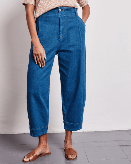 Vivere - Waverley Barrel Leg Denim Jeans - VIVERE - Luxe Leopard