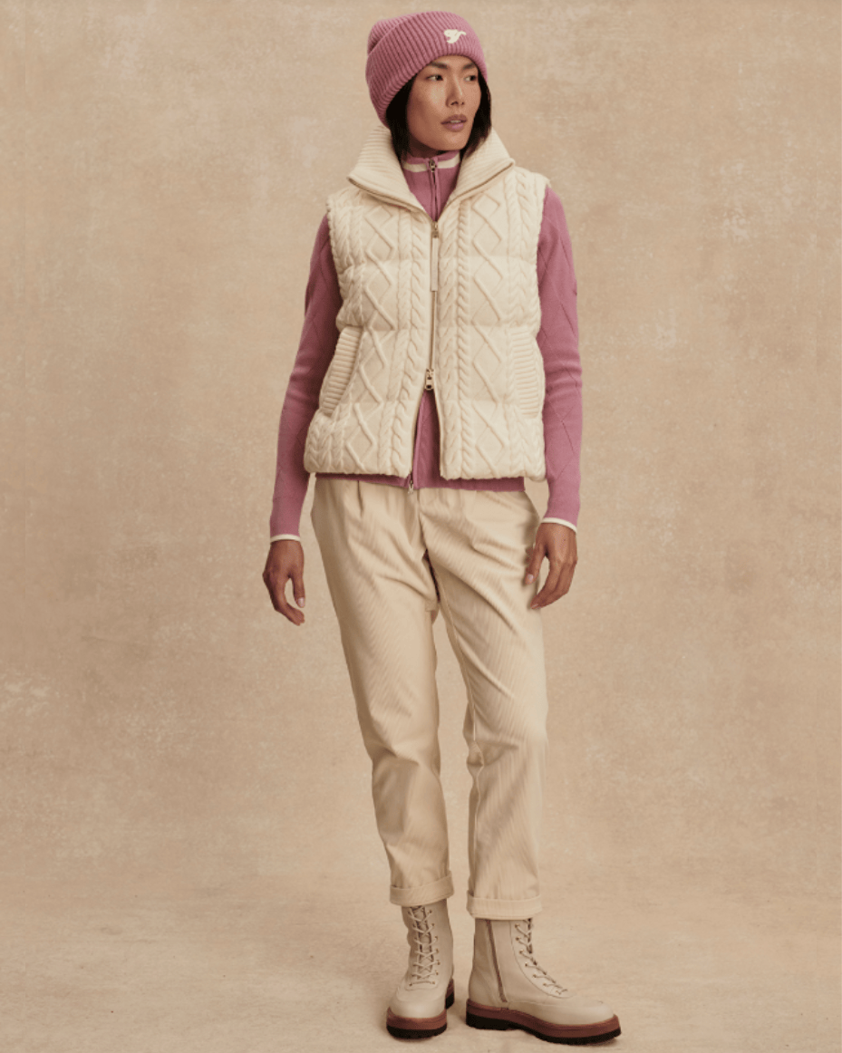 Varley Irina Cable Knit Gilet - VARLEY - Luxe Leopard