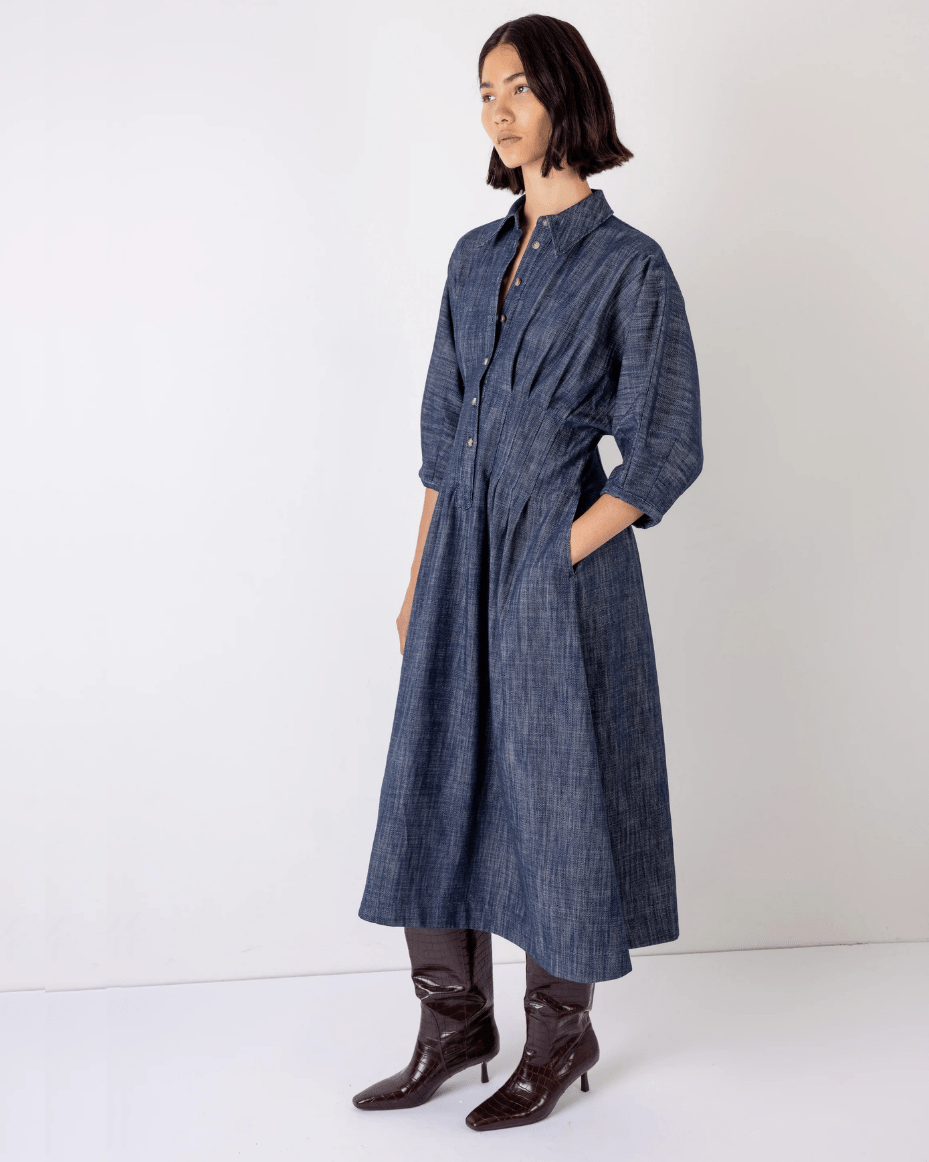 Vivere Novalie Denim Dress - VIVERE - Luxe Leopard