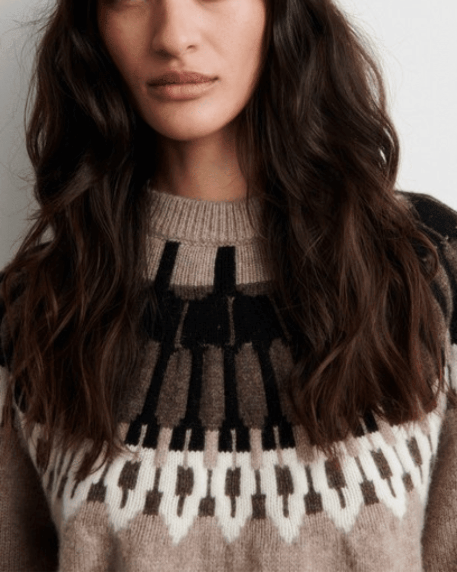 Second Female Arlo Knit O-Neck - SECOND FEMALE - Luxe Leopard