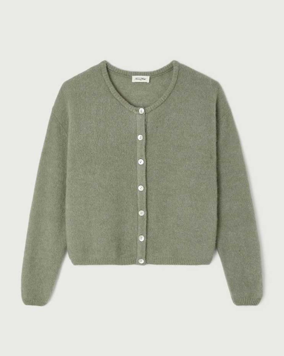American Vintage Vitow Cardigan Khaki Multi Melange