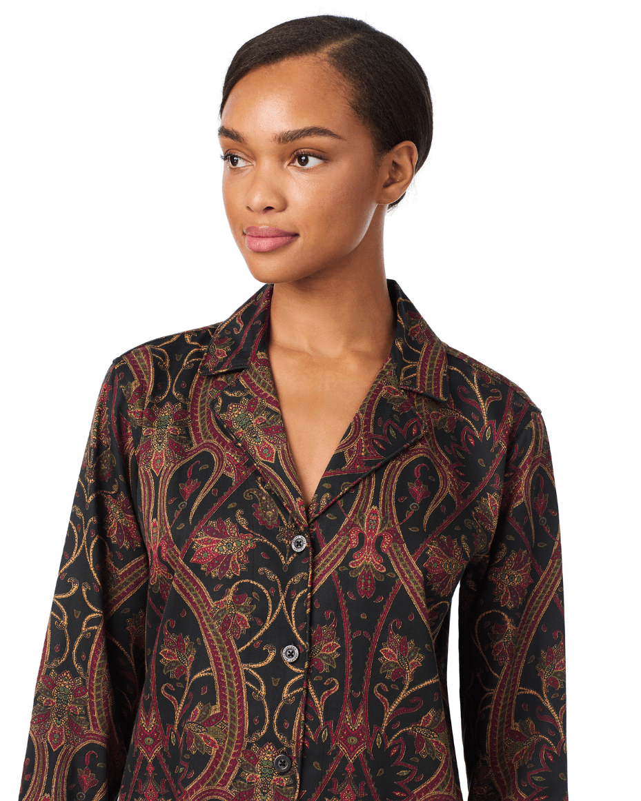 Ralph Lauren Long Sleeve Notch Collar Long Pant PJ Set - RALPH LAUREN - Luxe Leopard