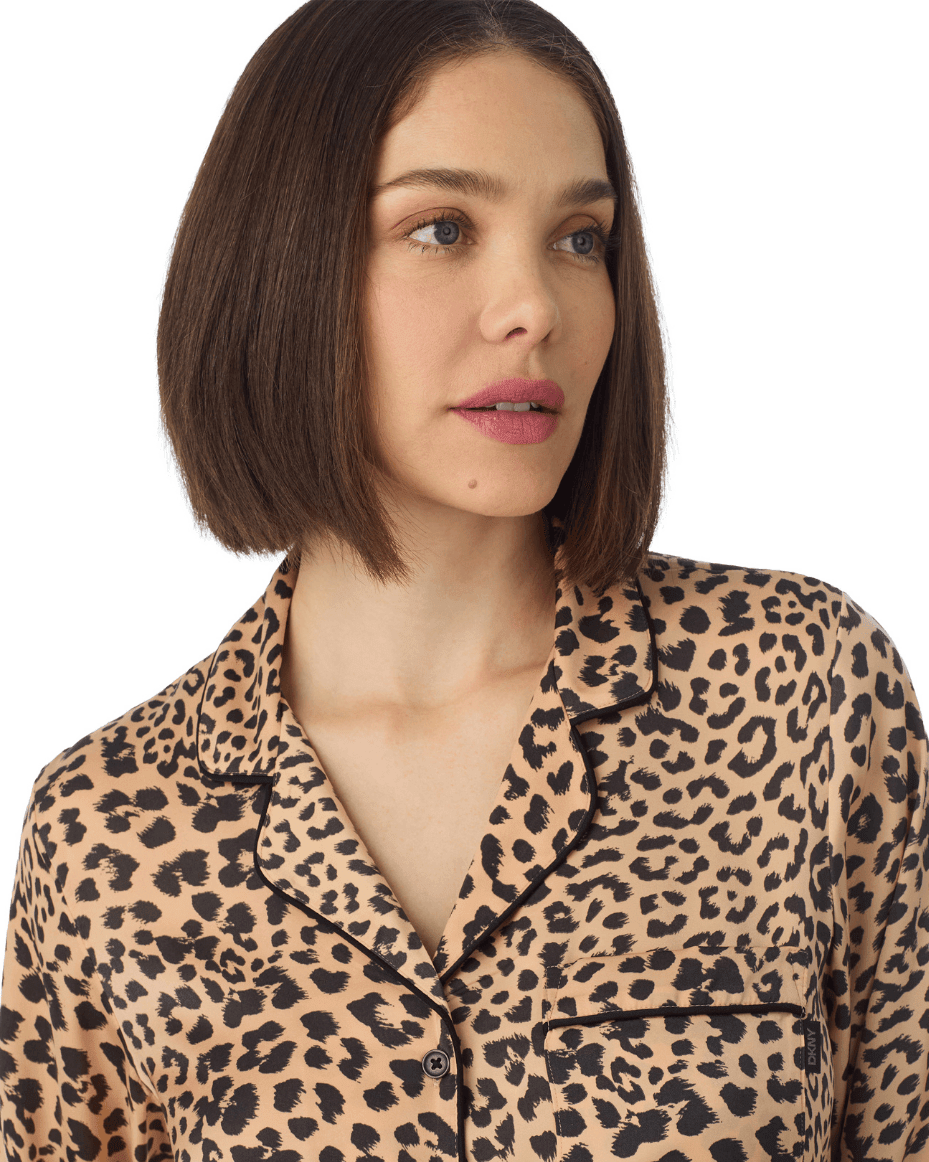 DKNY Long Sleeved Notch Top & Pant Sleep Set - DKNY - Luxe Leopard