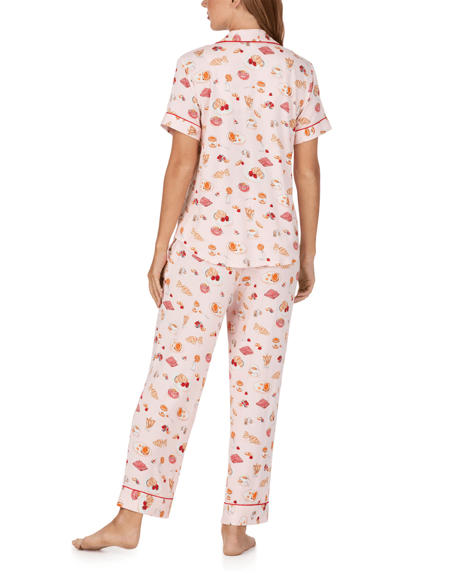 Kate Spade Short Sleeved Notch Crop Pj Set - KATE SPADE - Luxe Leopard