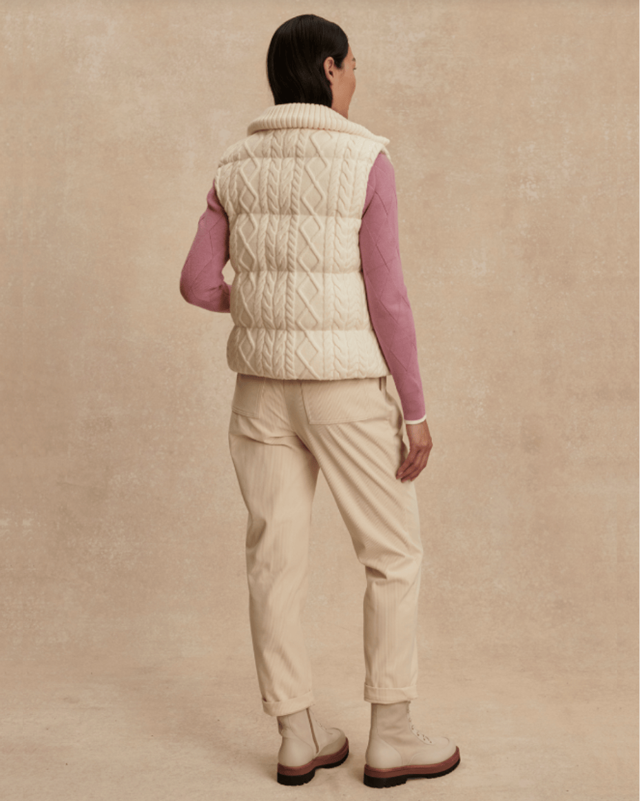 Varley Irina Cable Knit Gilet - VARLEY - Luxe Leopard