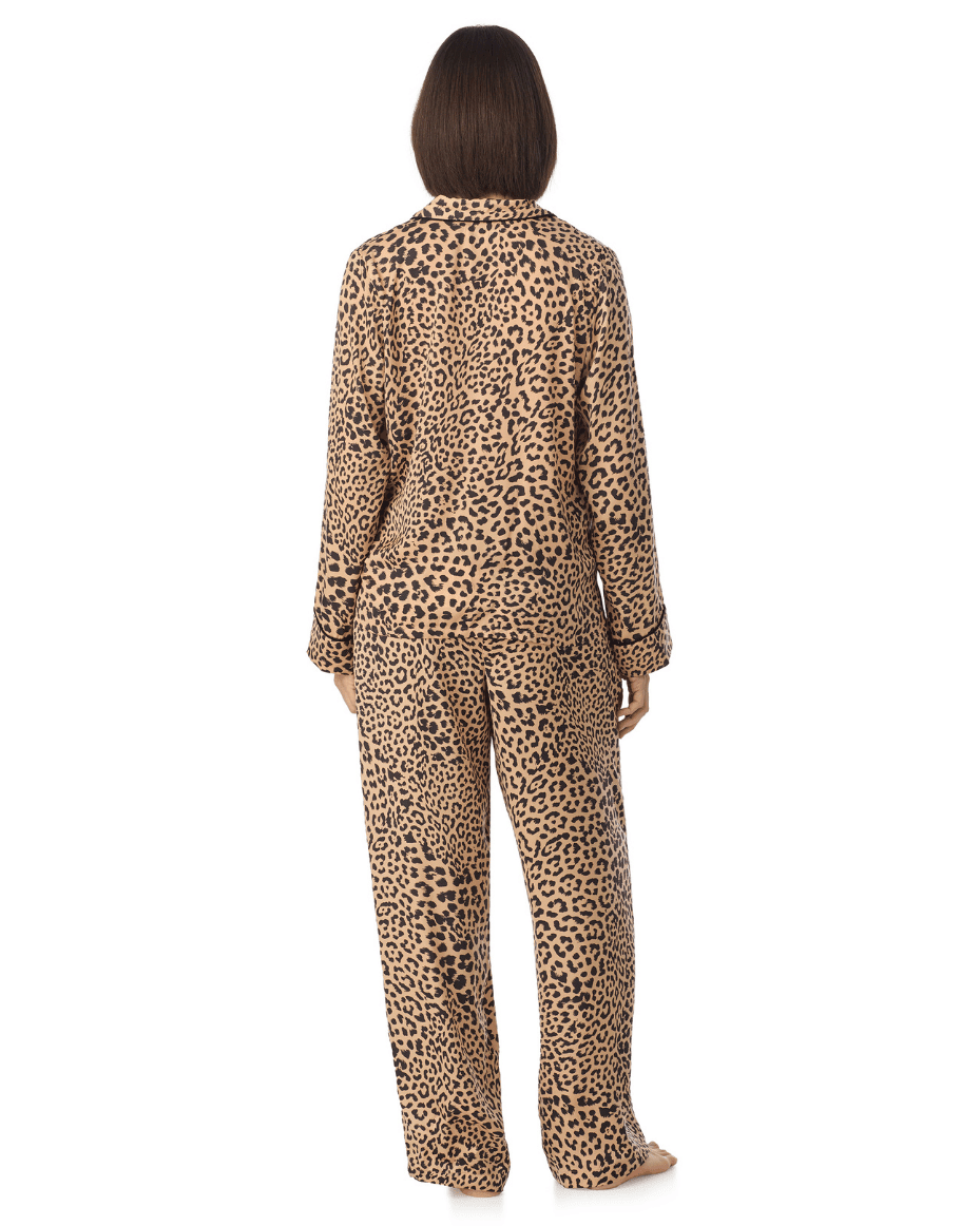DKNY Long Sleeved Notch Top & Pant Sleep Set - DKNY - Luxe Leopard
