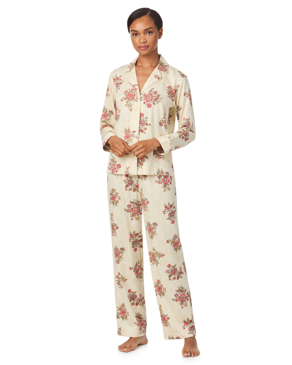 Ralph Lauren Long Sleeve Notch Collar Long Pant PJ Set - RALPH LAUREN - Luxe Leopard