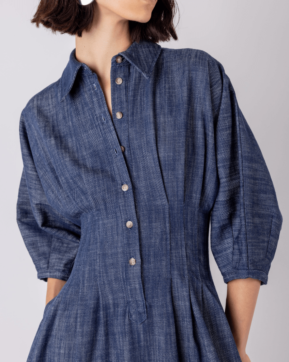 Vivere Novalie Denim Dress - VIVERE - Luxe Leopard