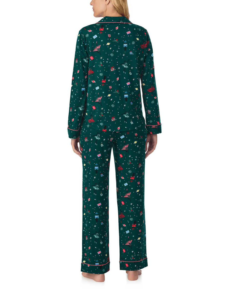 Kate Spade Long Sleeve Notch Collar Long PJ - KATE SPADE - Luxe Leopard