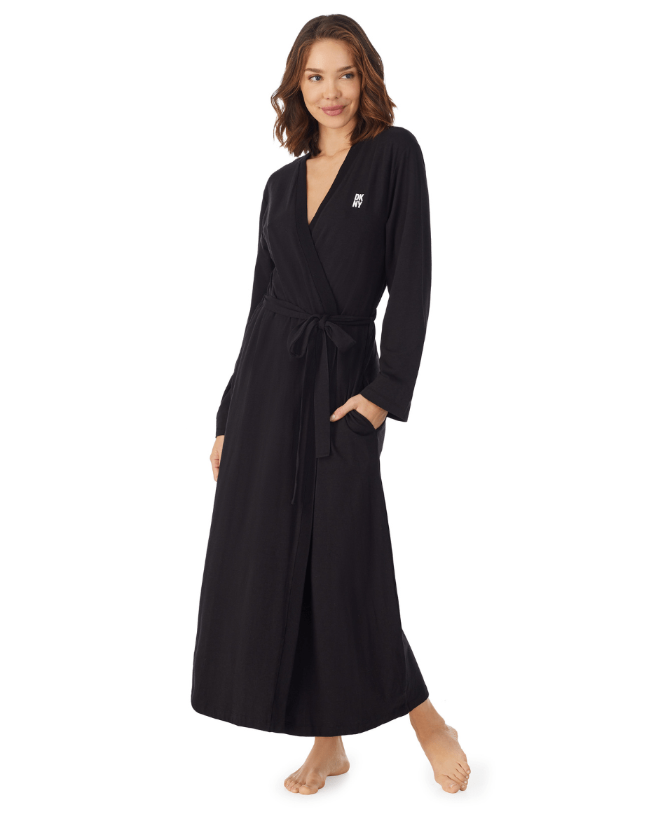 DKNY Long Sleeve Long Robe - DKNY - Luxe Leopard