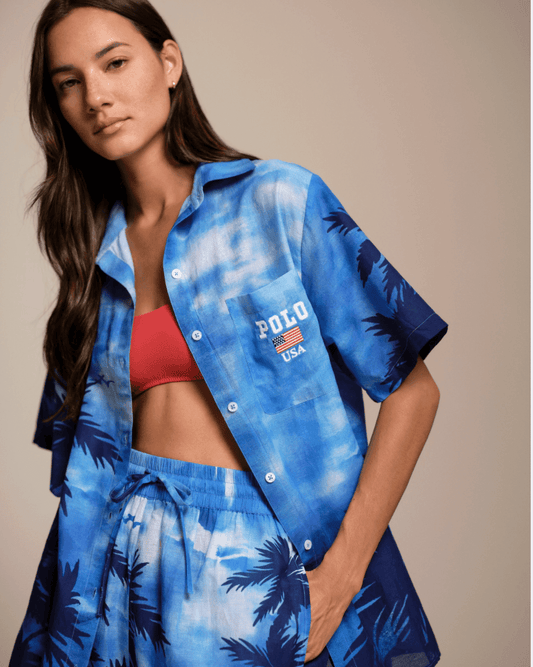 Polo Ralph Lauren Short Sleeve Shirt & Short Cover Up Set - POLO RALPH LAUREN - Luxe Leopard