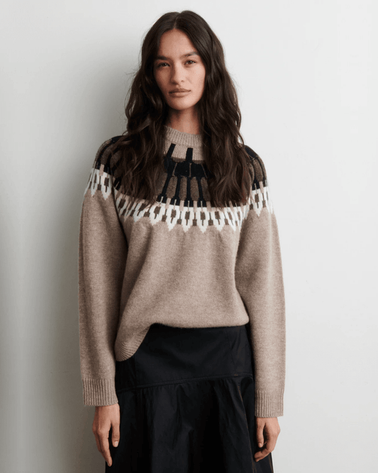 Second Female Arlo Knit O-Neck - SECOND FEMALE - Luxe Leopard