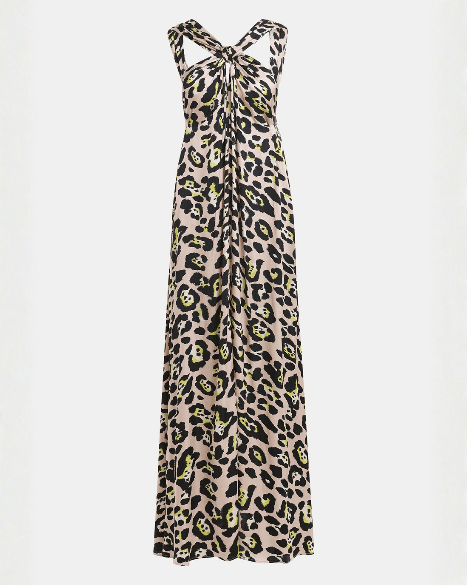 Essentiel Antwerp Jaycee Halterneck Maxi Dress - ESSENTIEL ANTWERP - Luxe Leopard