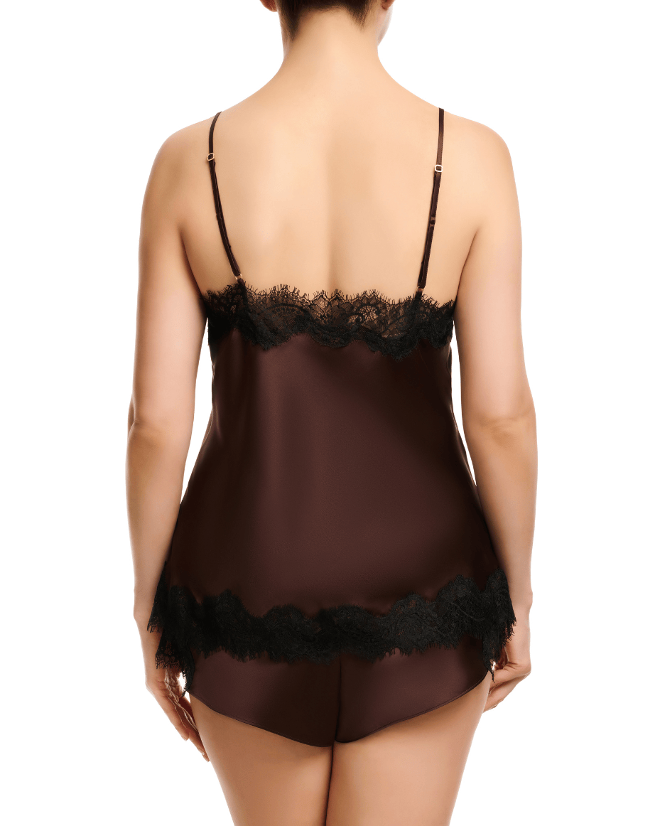 Sainted Sisters Scarlett Cami in Dark Chocolate/Black