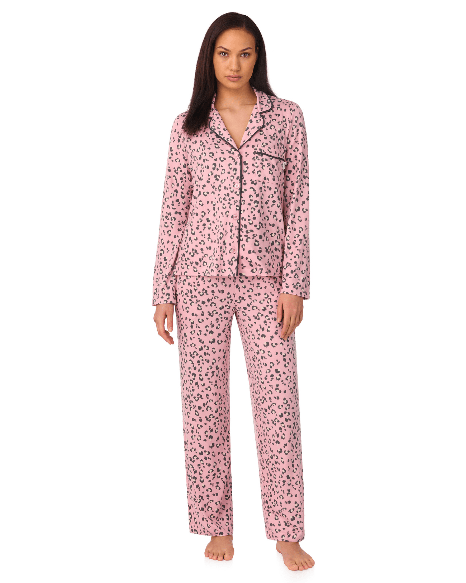 DKNY Long Sleeve Notch Collar Top & Pant Set - DKNY - Luxe Leopard