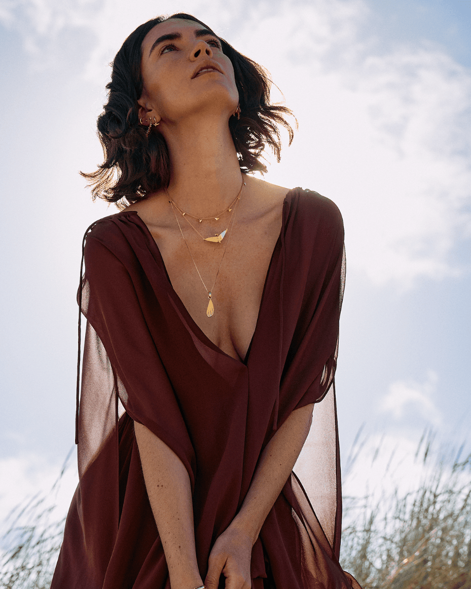 Rachel Jackson Dreamer Celestial Wing Necklace - Luxe Leopard