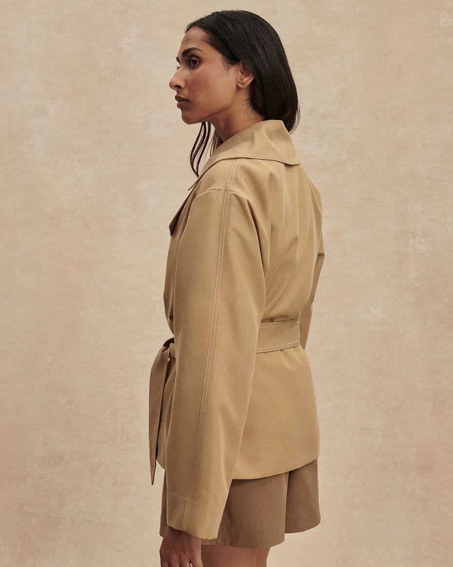 Varley Maddox Short Trench - VARLEY - Luxe Leopard