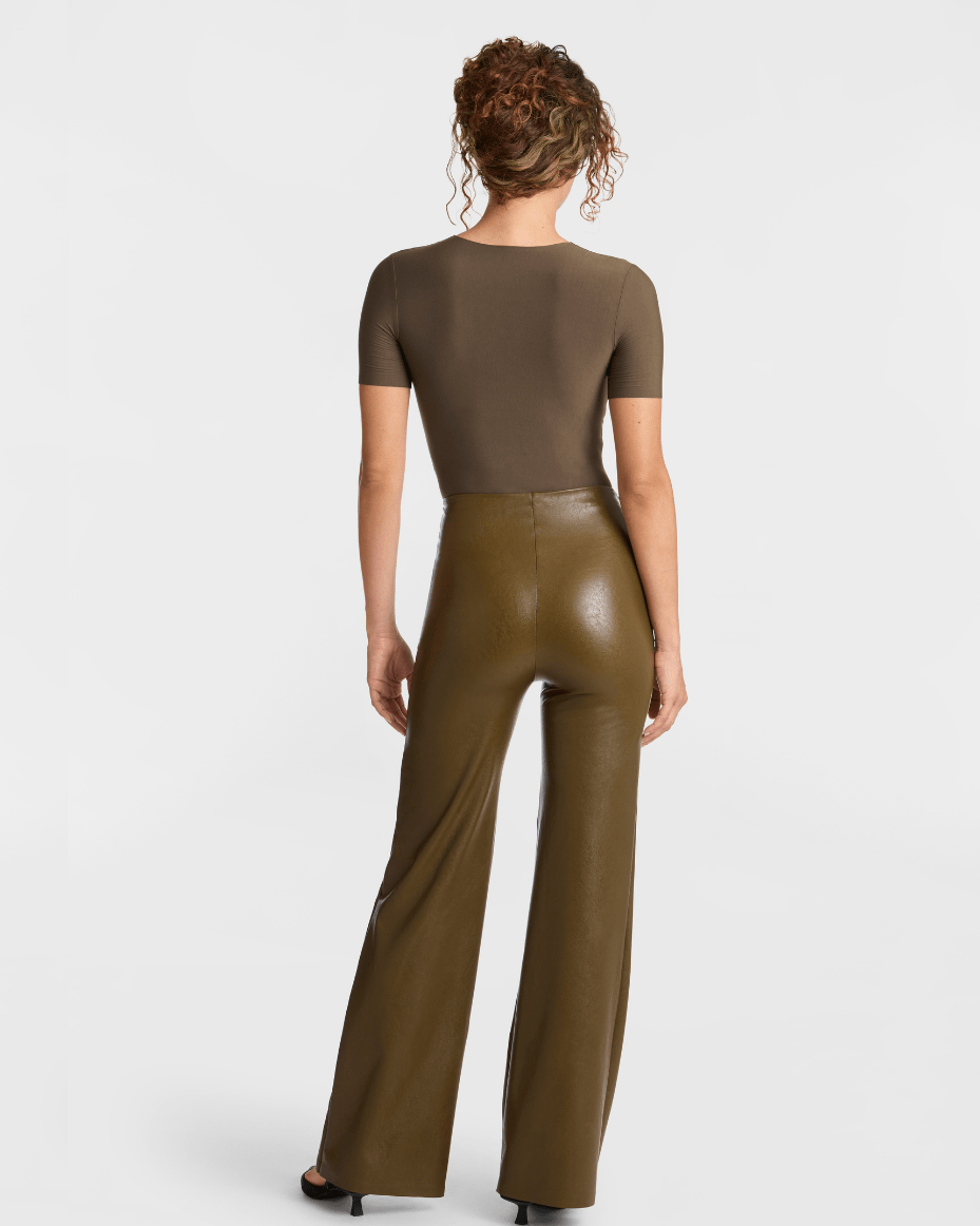Commando Faux Leather Wide Leg Pant - COMMANDO - Luxe Leopard