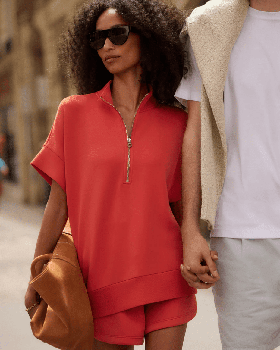 Varley Ritchie Short Sleeve Sweat - VARLEY - Luxe Leopard