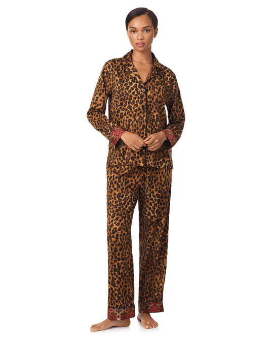 Ralph Lauren Long Sleeve Notch Collar Long Pant PJ Set - RALPH LAUREN - Luxe Leopard
