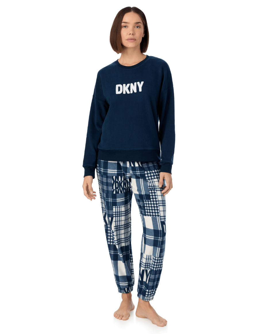 DKNY Notch Collar Top and Pant Sleep Set