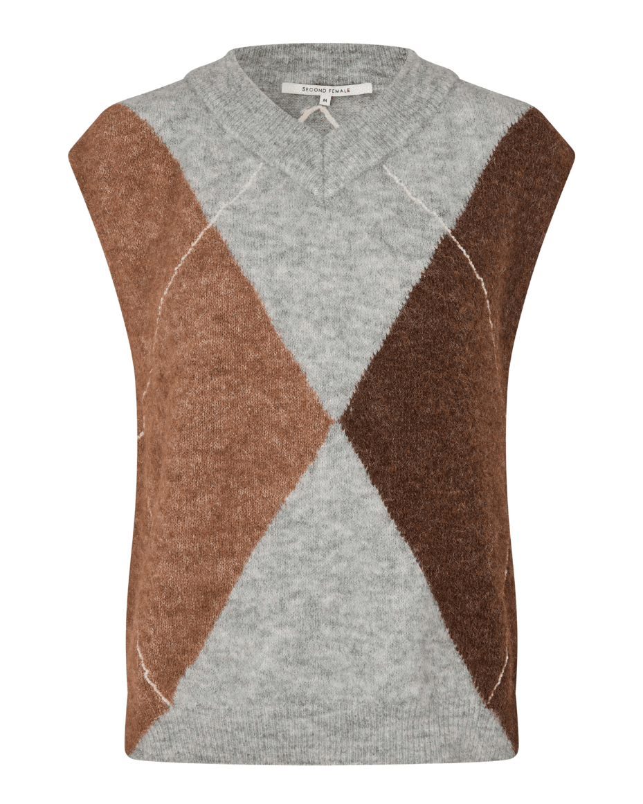 Second Female Forca Knit Vest - SECOND FEMALE - Luxe Leopard