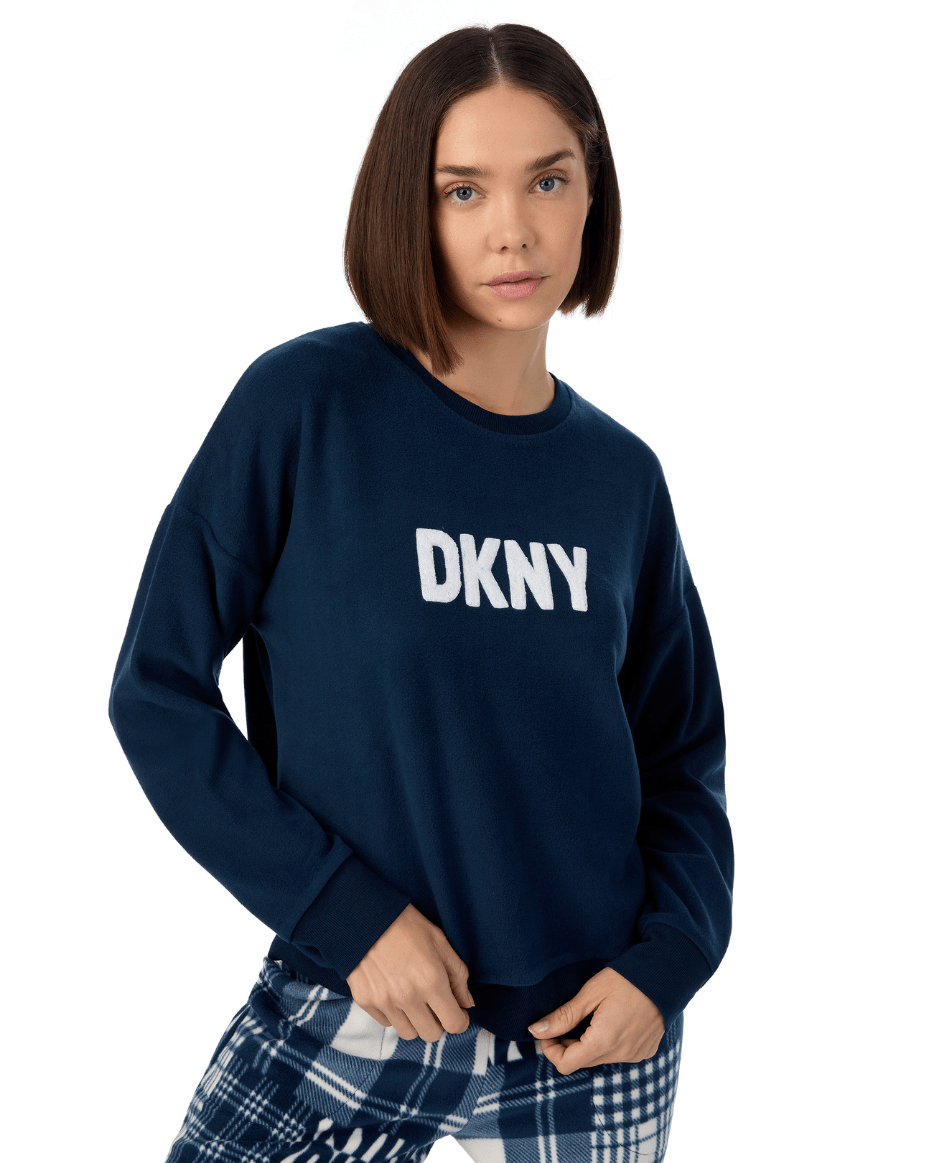 DKNY Notch Collar Top and Pant Sleep Set