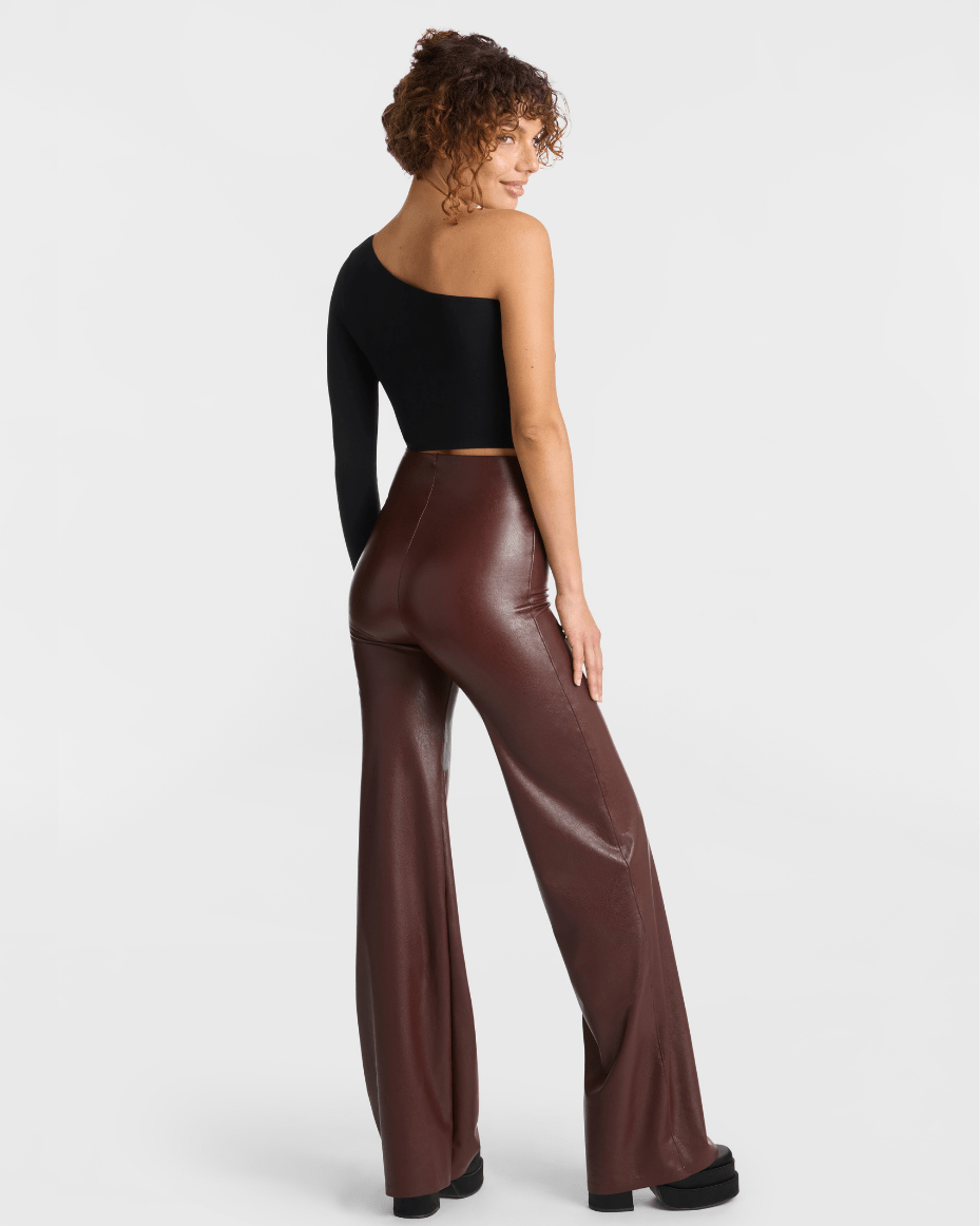Commando Faux Leather Wide Leg Pant - COMMANDO - Luxe Leopard