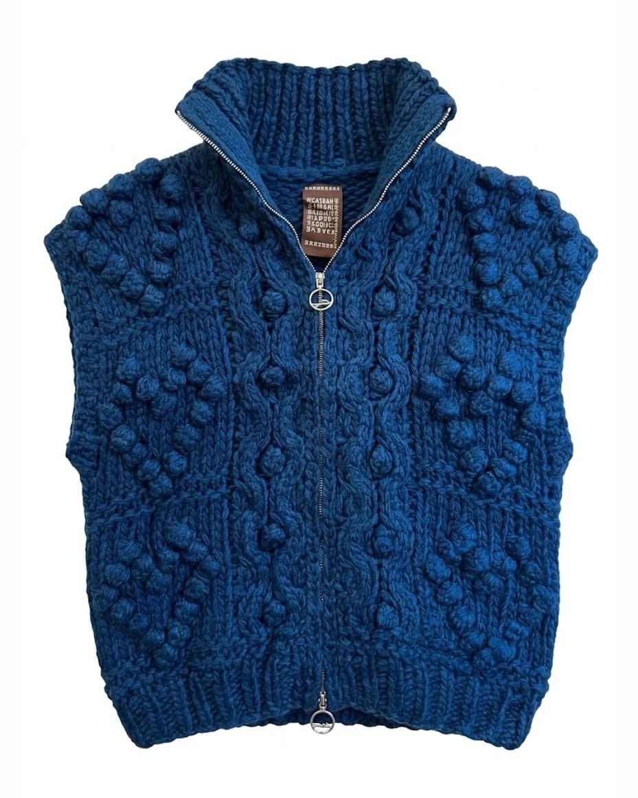 Casbah Love Cassandre Knit Gilet in Blue - CASBAH LOVE - Luxe Leopard