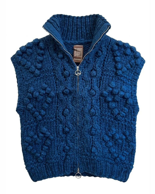 Casbah Love Cassandre Knit Gilet in Blue - CASBAH LOVE - Luxe Leopard