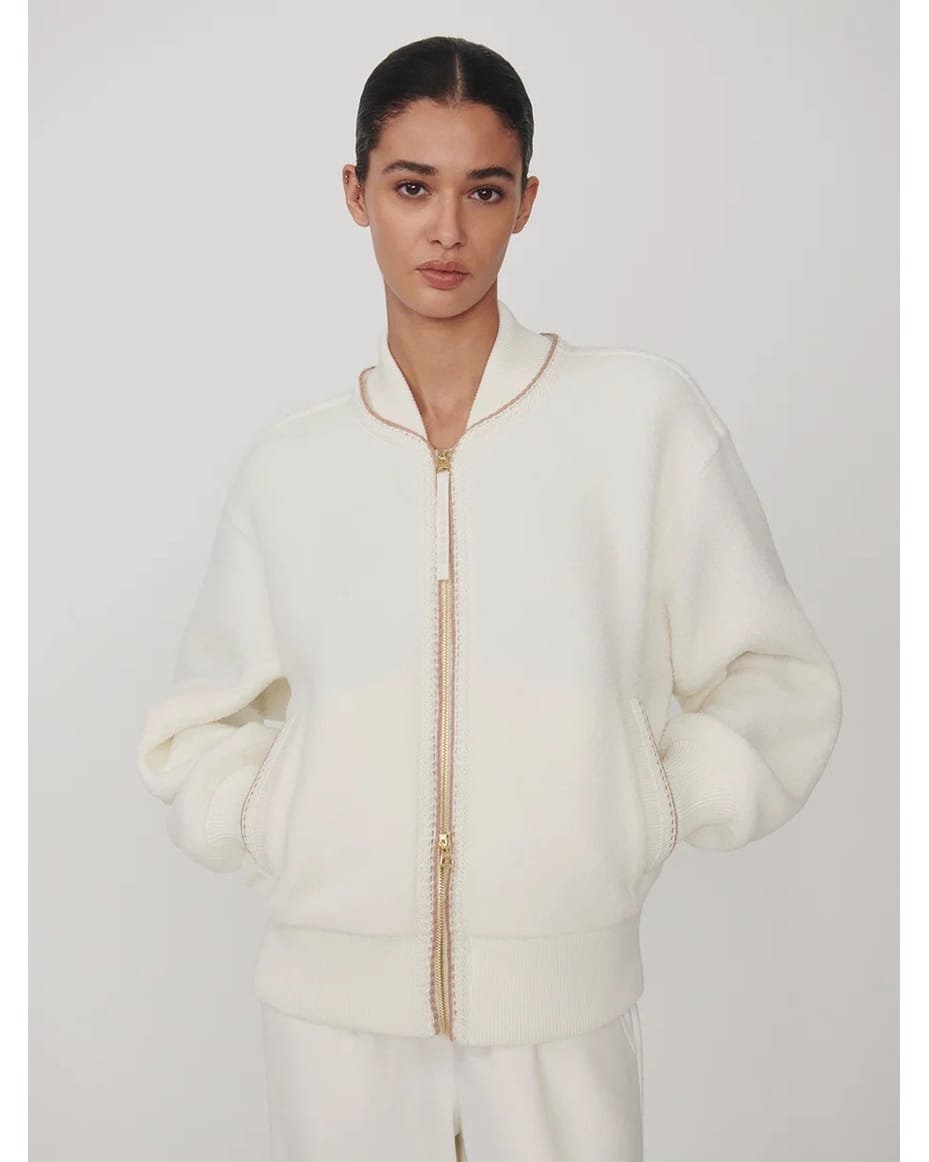 Varley Klaudia Fleece Jacket Egret - VARLEY - Luxe Leopard