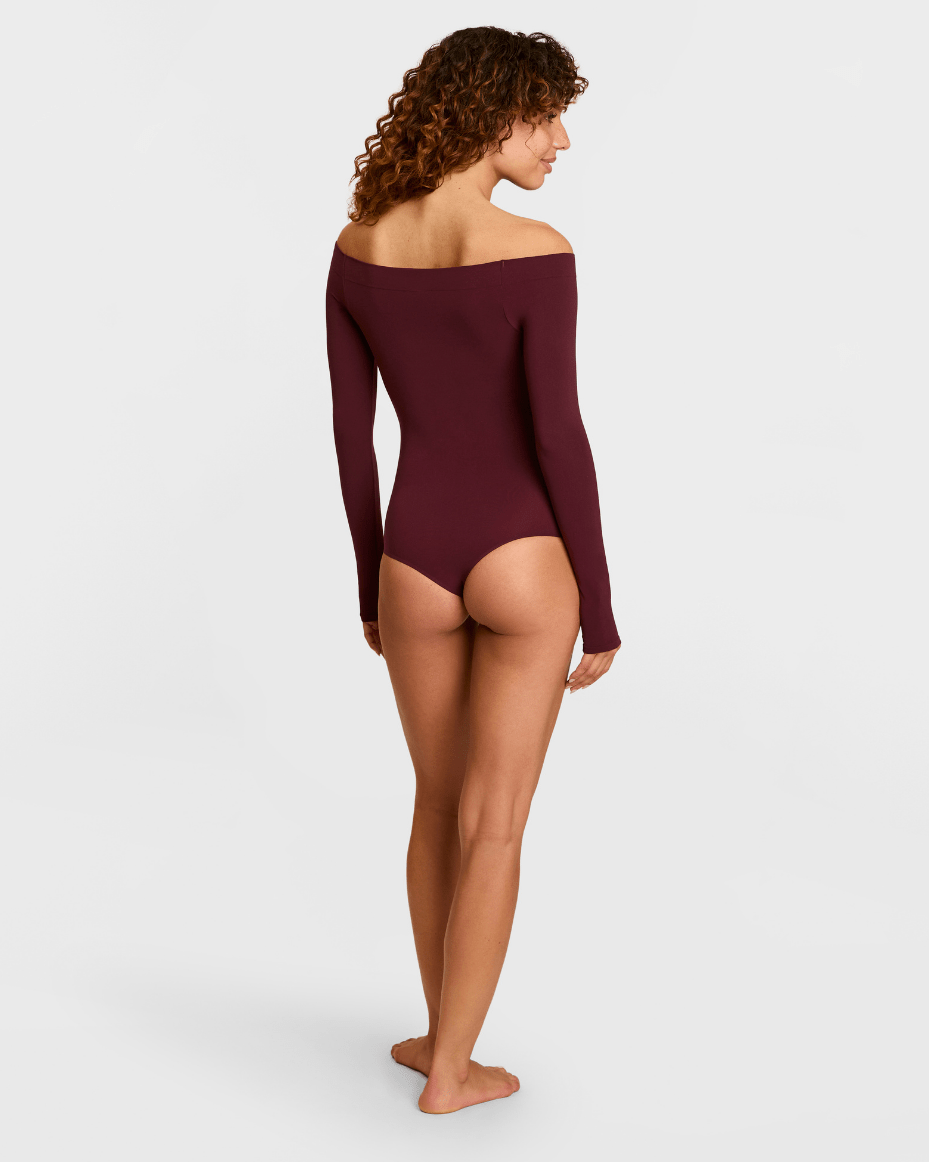 Commando Ballet Off - Shoulder Bodysuit With Thumbholes - COMMANDO - Luxe Leopard