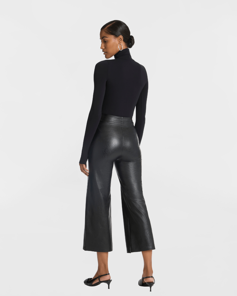 Commando Faux Leather Wide Leg Cropped - COMMANDO - Luxe Leopard